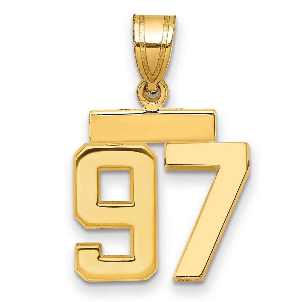 14k Yellow Gold Small Polished Number 97 Charm